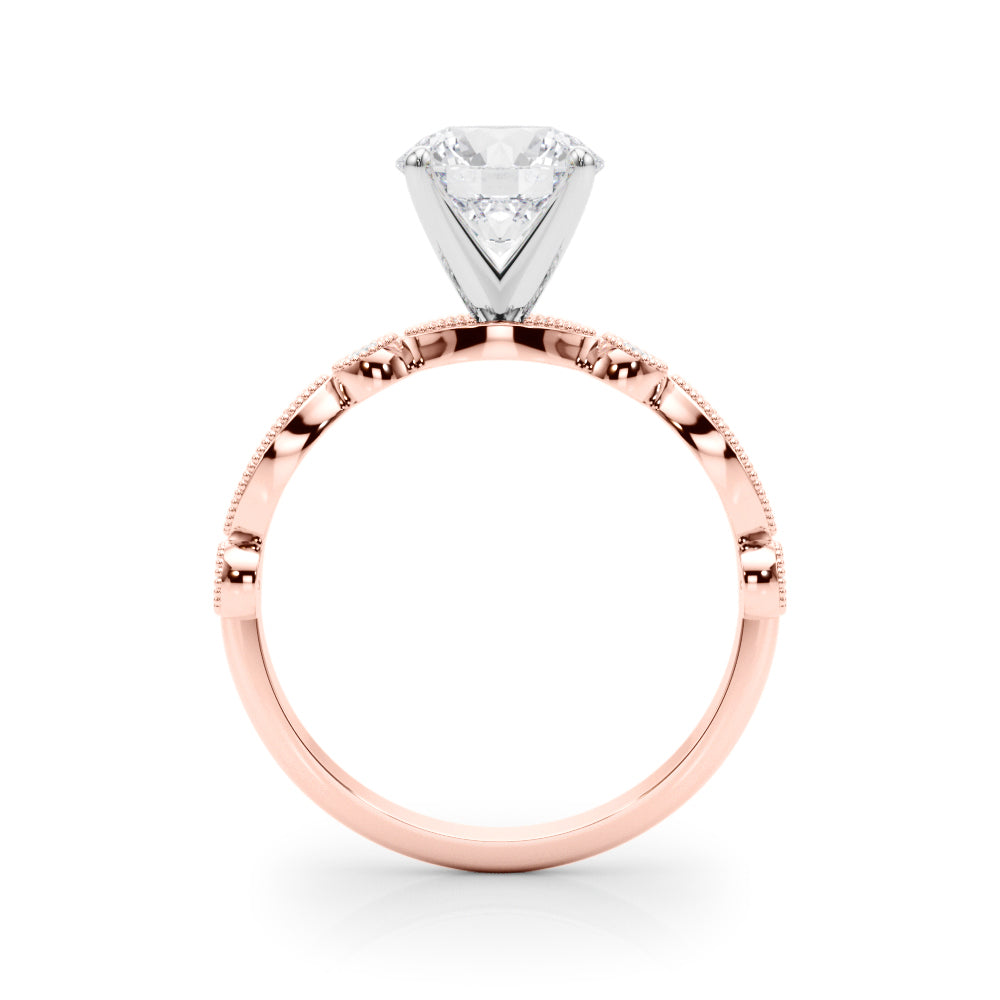 Elegant 14kt White Gold Engagement Ring Setting - STYLE 