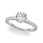 Exquisite 14kt White Gold Engagement Ring Semi-Mount with 5/8 ct. tw. SI1-SI2, G-H Diamonds - Center Stone Not Included