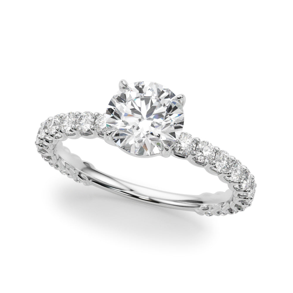 Exquisite 14kt White Gold Engagement Ring Semi-Mount with 5/8 ct. tw. SI1-SI2, G-H Diamonds - Center Stone Not Included
