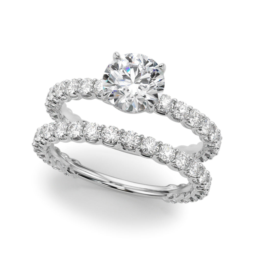 Exquisite 14kt White Gold Engagement Ring Semi-Mount with 5/8 ct. tw. SI1-SI2, G-H Diamonds - Center Stone Not Included