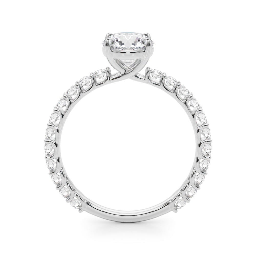 Exquisite 14kt White Gold Engagement Ring Semi-Mount with 5/8 ct. tw. SI1-SI2, G-H Diamonds - Center Stone Not Included