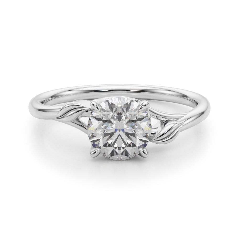 Exquisite 14kt White Gold Round Cut Engagement Ring Setting - Style 51172-E-1/2