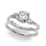 Exquisite 14kt White Gold Round Cut Engagement Ring Setting - Style 51172-E-1/2
