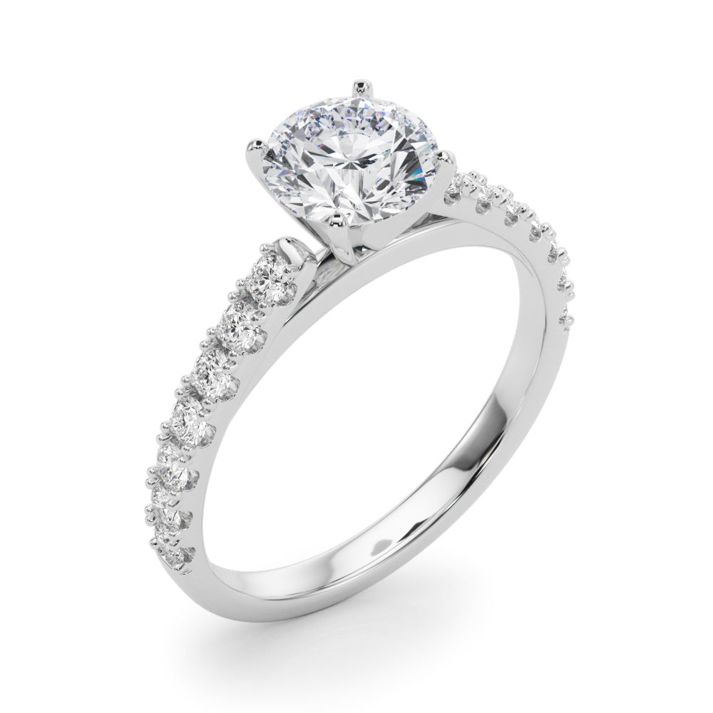Elegant 14k White Gold Remount Ring with 3/8 ct. tw SI1-SI2 G-H Diamonds - Style 