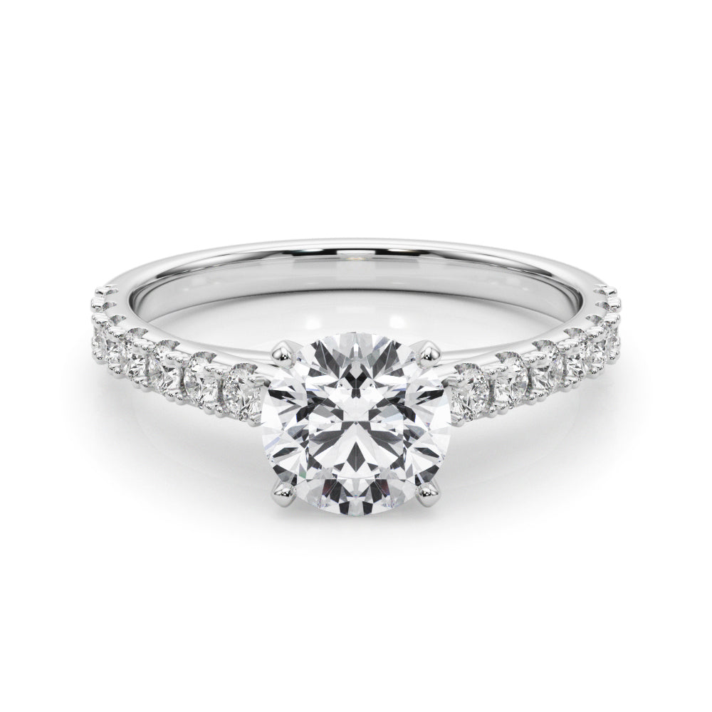 Elegant 14k White Gold Remount Ring with 3/8 ct. tw SI1-SI2 G-H Diamonds - Style 