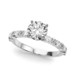 Elegant 14kt White Gold 1/2 Carat TW SI1-SI2 G-H Diamond Semi-Mount Ring