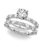 Elegant 14kt White Gold 1/2 Carat TW SI1-SI2 G-H Diamond Semi-Mount Ring