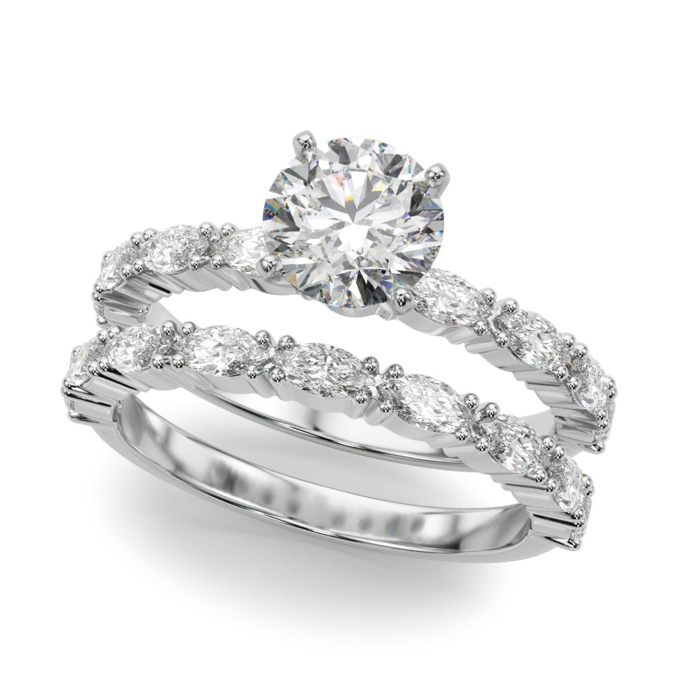 Elegant 14kt White Gold 1/2 Carat TW SI1-SI2 G-H Diamond Semi-Mount Ring