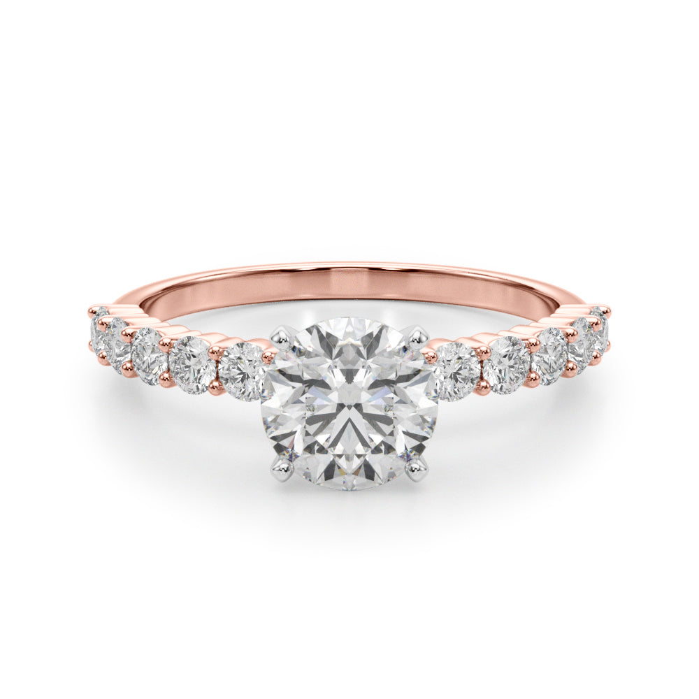 14kt White Gold 1/2 ct tw SI1-G/H Diamond Semi-Mount Engagement Ring - STYLE 