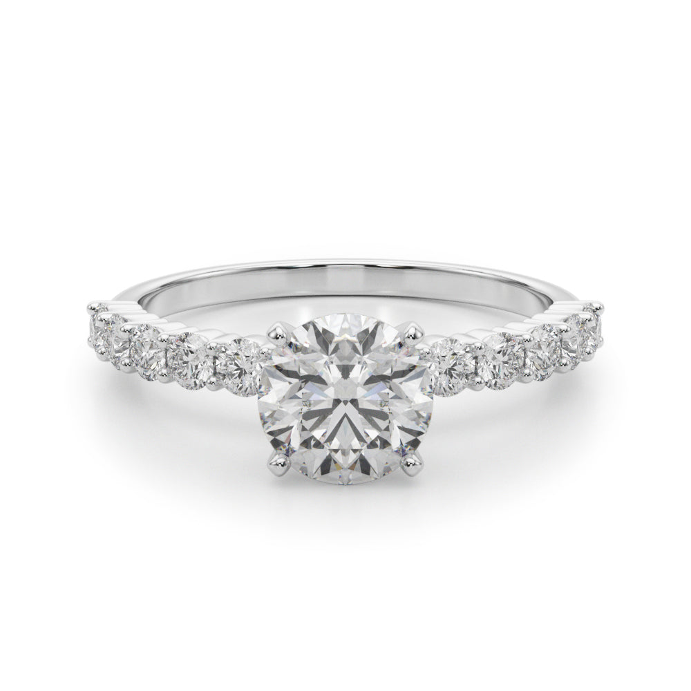 14kt White Gold 1/2 ct tw SI1-G/H Diamond Semi-Mount Engagement Ring - STYLE 