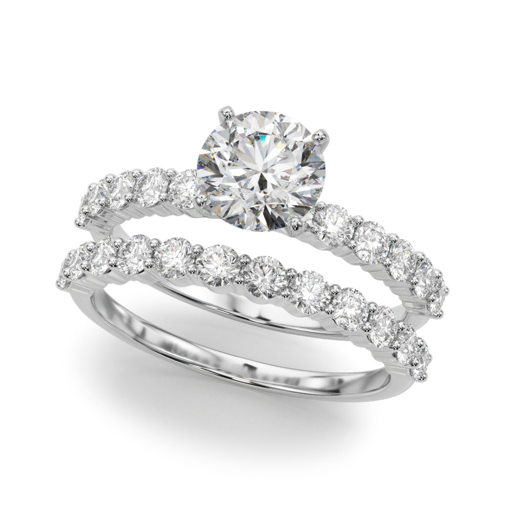 14kt White Gold 1/2 ct tw SI1-G/H Diamond Semi-Mount Engagement Ring - STYLE 