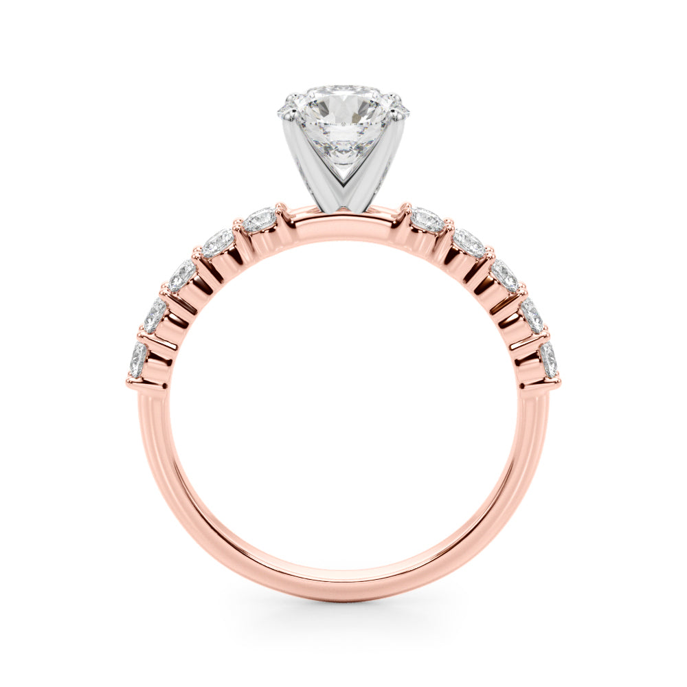 14kt White Gold 1/2 ct tw SI1-G/H Diamond Semi-Mount Engagement Ring - STYLE 