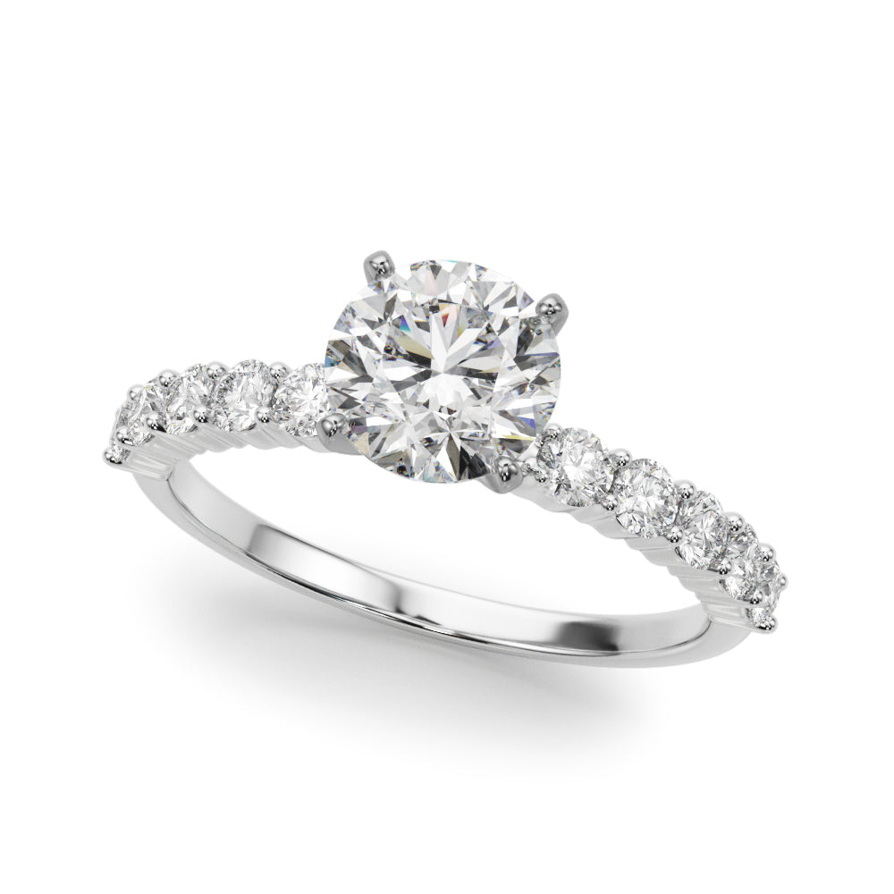 14kt White Gold 1/2 ct tw SI1-G/H Diamond Semi-Mount Engagement Ring - STYLE 