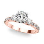 Elegant 14kt White Gold 5/8 Carat TW SI1-SI2 G-H Diamond Semi-Mount Engagement Ring Setting - Style 