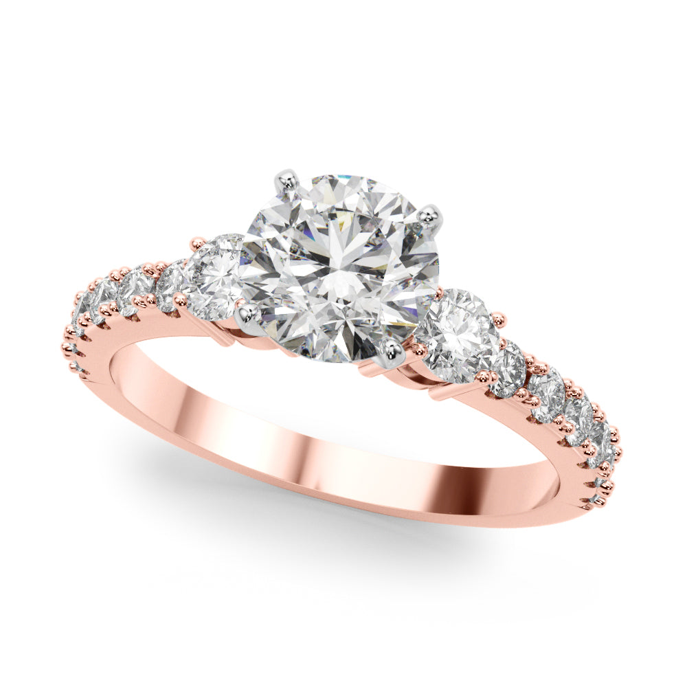 Elegant 14kt White Gold 5/8 Carat TW SI1-SI2 G-H Diamond Semi-Mount Engagement Ring Setting - Style 