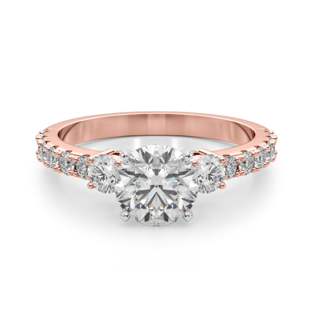 Elegant 14kt White Gold 5/8 Carat TW SI1-SI2 G-H Diamond Semi-Mount Engagement Ring Setting - Style 