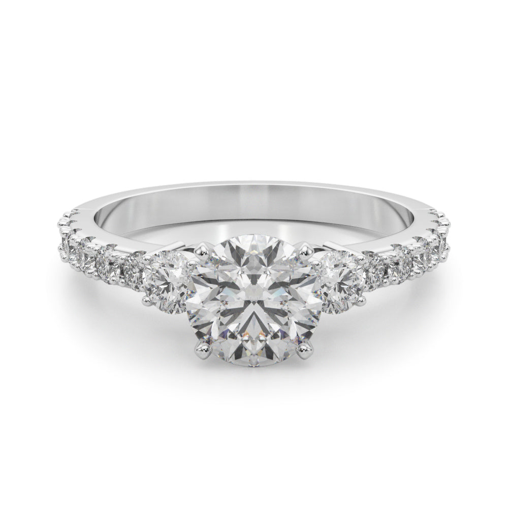 Elegant 14kt White Gold 5/8 Carat TW SI1-SI2 G-H Diamond Semi-Mount Engagement Ring Setting - Style 