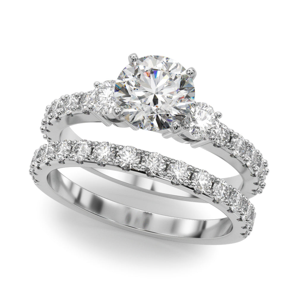 Elegant 14kt White Gold 5/8 Carat TW SI1-SI2 G-H Diamond Semi-Mount Engagement Ring Setting - Style 