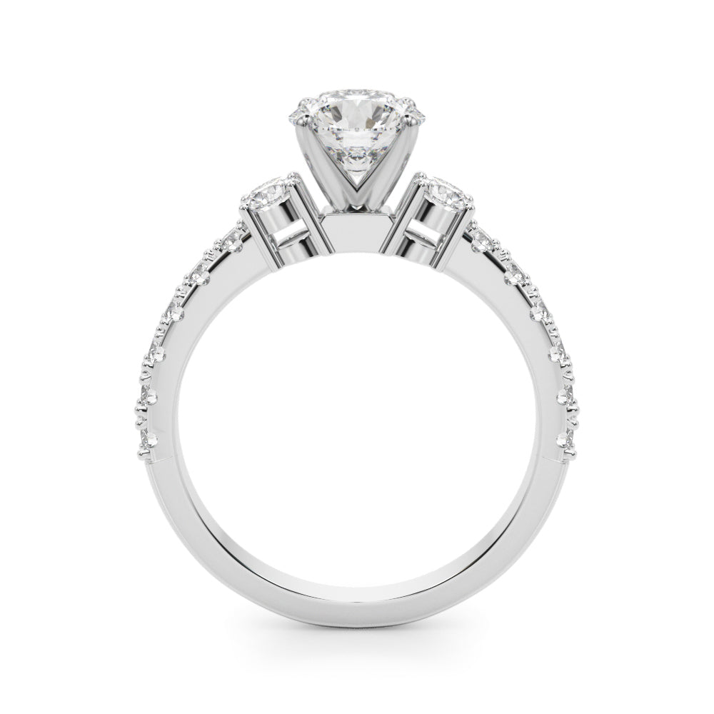 Elegant 14kt White Gold 5/8 Carat TW SI1-SI2 G-H Diamond Semi-Mount Engagement Ring Setting - Style 