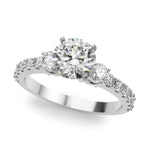 Elegant 14kt White Gold 5/8 Carat TW SI1-SI2 G-H Diamond Semi-Mount Engagement Ring Setting - Style 