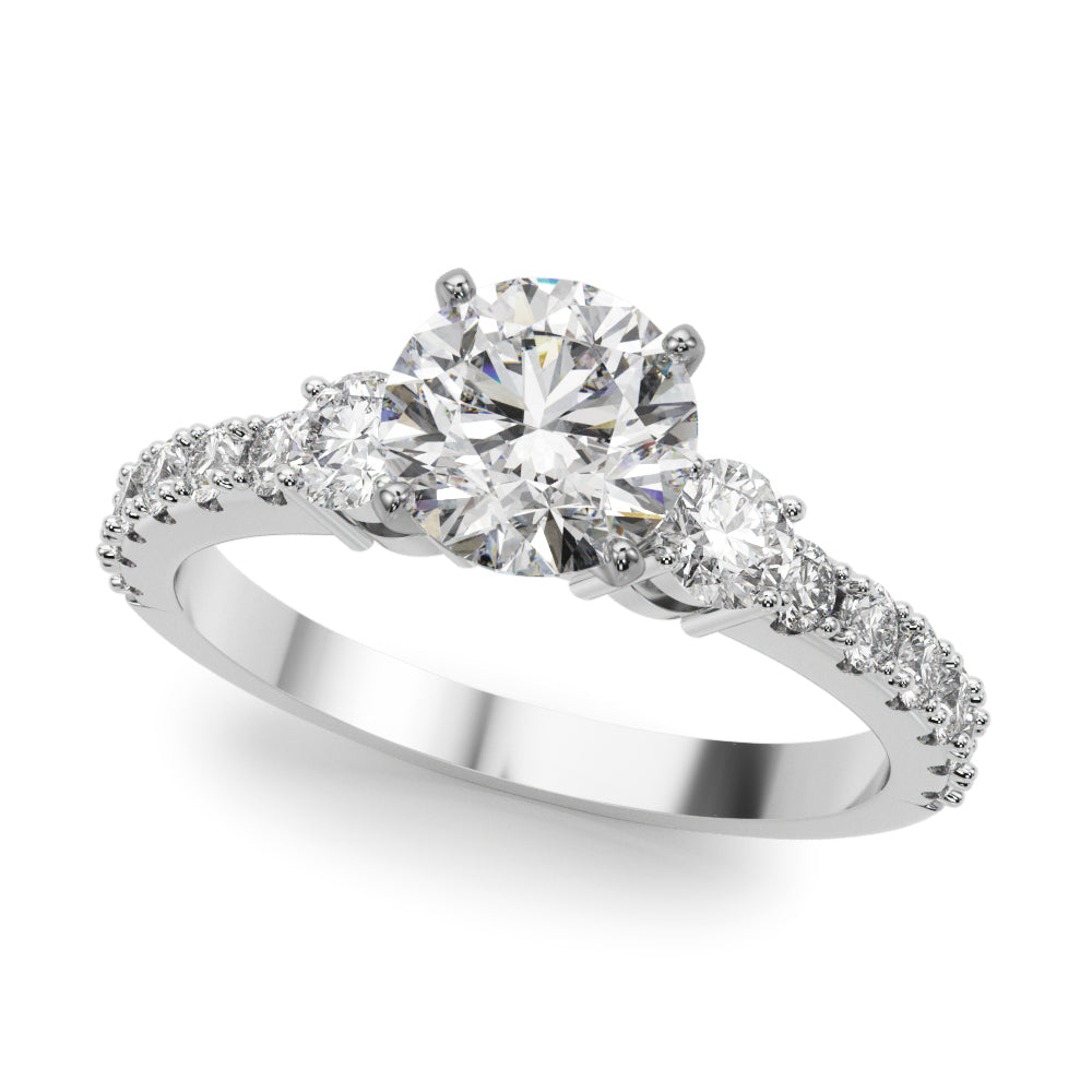 Elegant 14kt White Gold 5/8 Carat TW SI1-SI2 G-H Diamond Semi-Mount Engagement Ring Setting - Style 