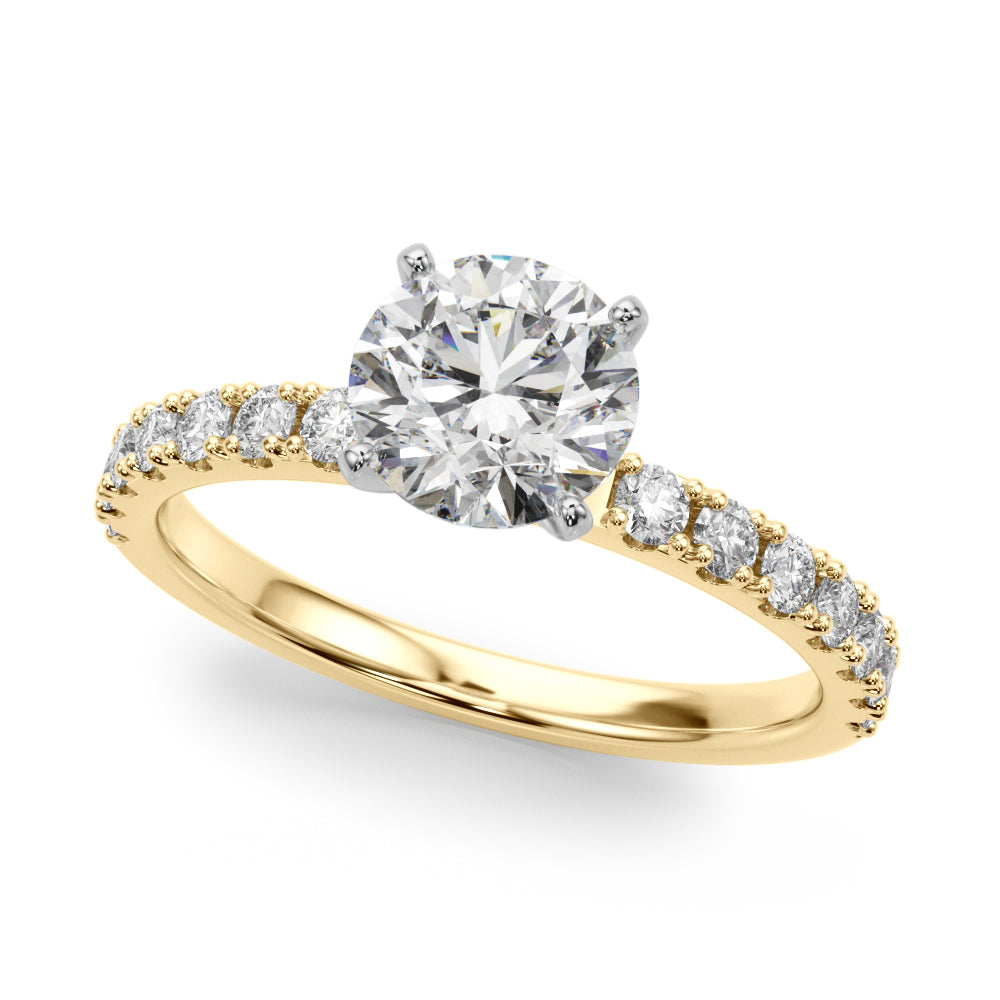 14kt White Gold 3/8 Carat TW SI1-SI2 G-H Diamond Semi-Mount Engagement Ring Setting - STYLE 