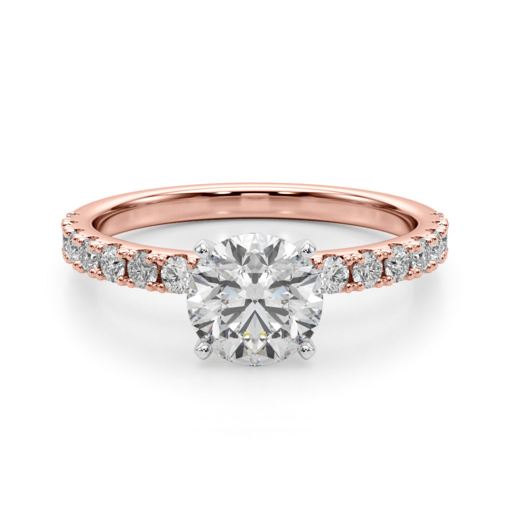 14kt White Gold 3/8 Carat TW SI1-SI2 G-H Diamond Semi-Mount Engagement Ring Setting - STYLE 