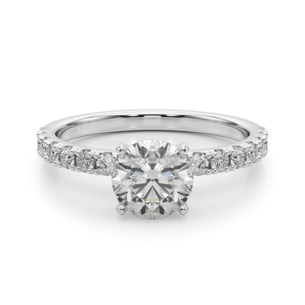 14kt White Gold 3/8 Carat TW SI1-SI2 G-H Diamond Semi-Mount Engagement Ring Setting - STYLE 