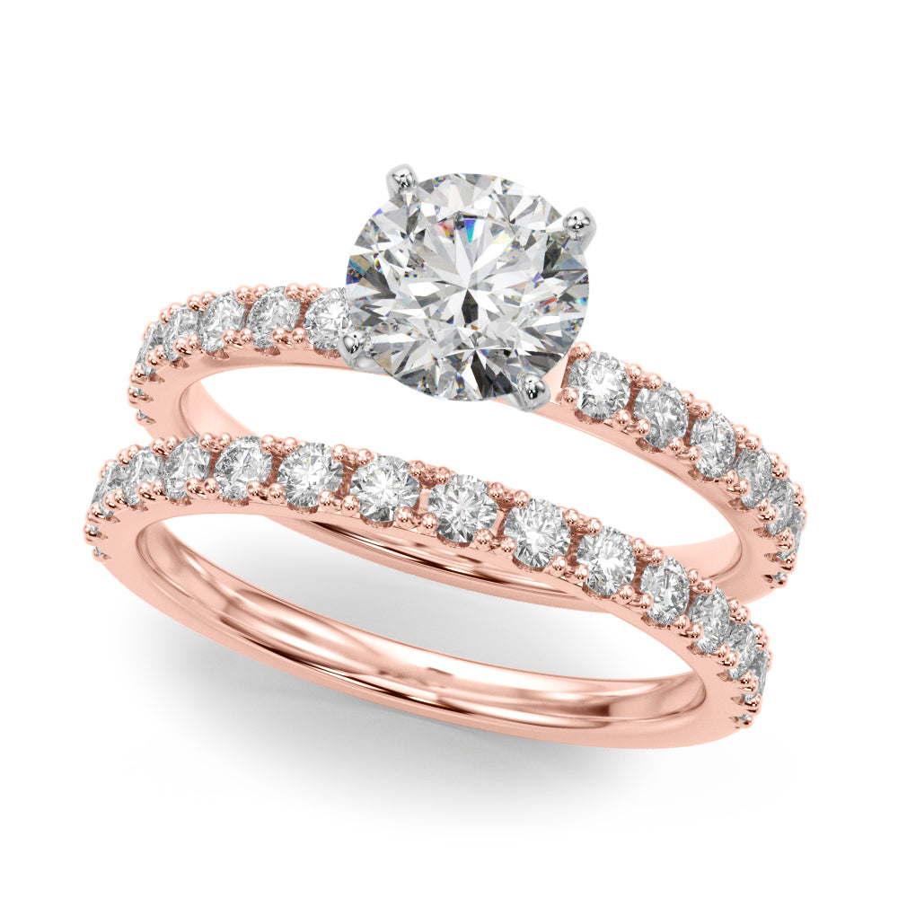 14kt White Gold 3/8 Carat TW SI1-SI2 G-H Diamond Semi-Mount Engagement Ring Setting - STYLE 