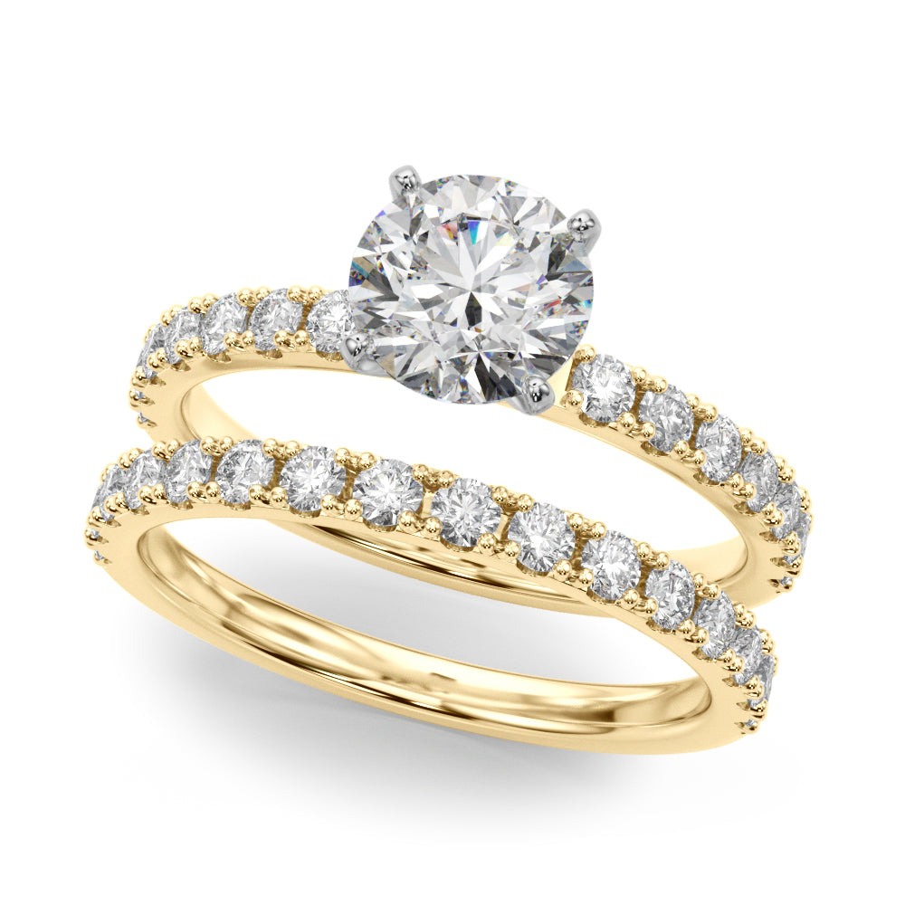 14kt White Gold 3/8 Carat TW SI1-SI2 G-H Diamond Semi-Mount Engagement Ring Setting - STYLE 