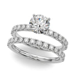 14kt White Gold 3/8 Carat TW SI1-SI2 G-H Diamond Semi-Mount Engagement Ring Setting - STYLE 