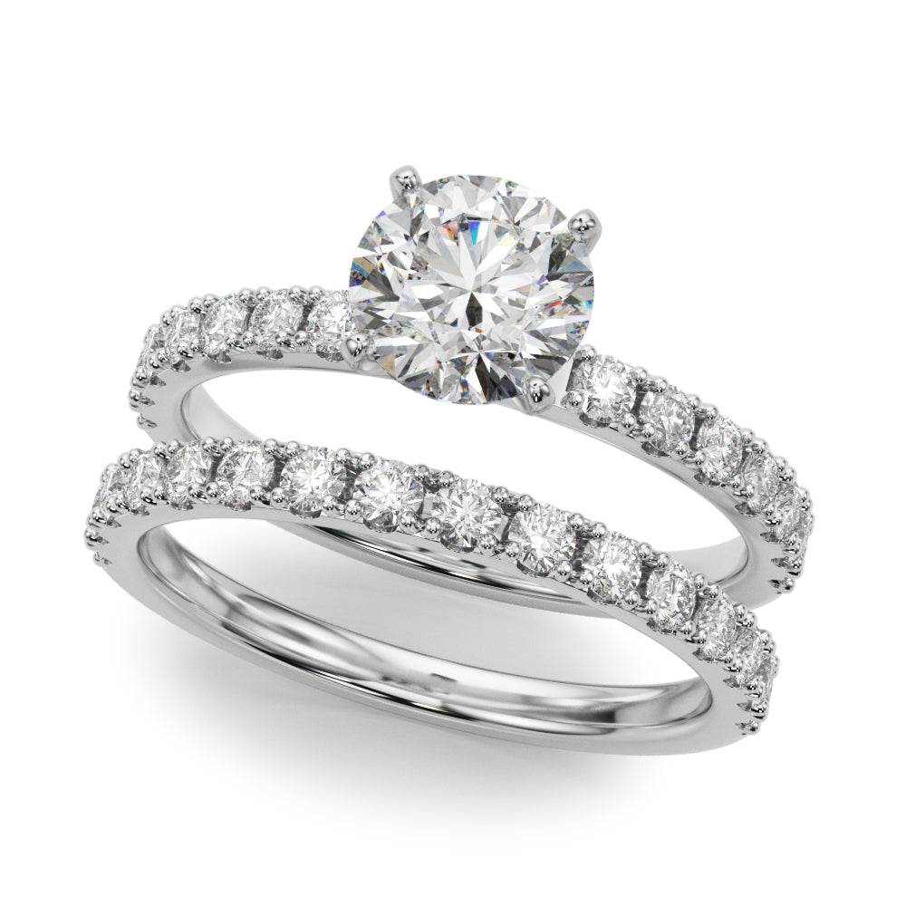14kt White Gold 3/8 Carat TW SI1-SI2 G-H Diamond Semi-Mount Engagement Ring Setting - STYLE 
