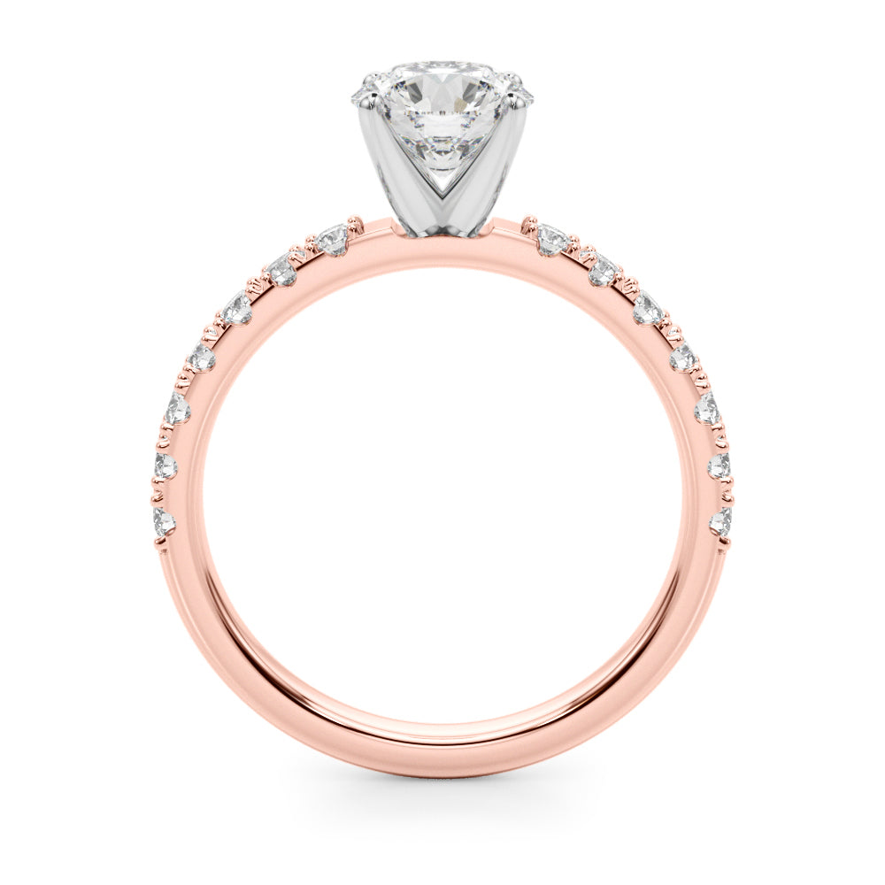 14kt White Gold 3/8 Carat TW SI1-SI2 G-H Diamond Semi-Mount Engagement Ring Setting - STYLE 
