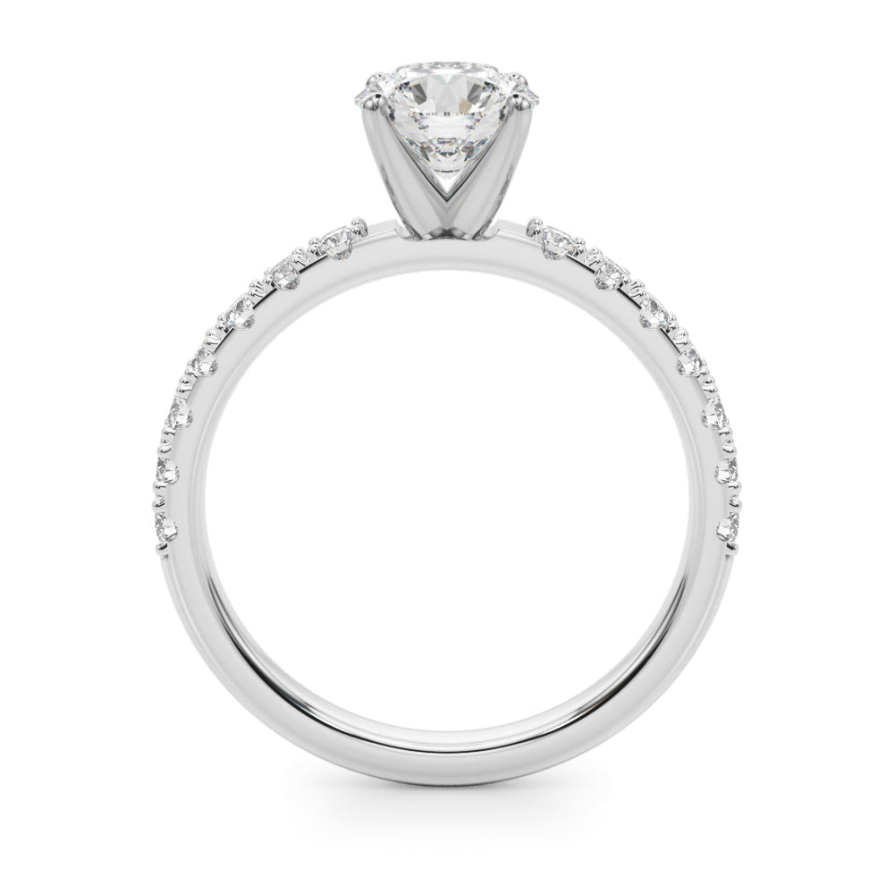 14kt White Gold 3/8 Carat TW SI1-SI2 G-H Diamond Semi-Mount Engagement Ring Setting - STYLE 