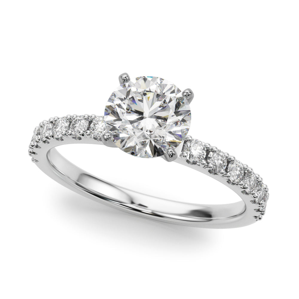 14kt White Gold 3/8 Carat TW SI1-SI2 G-H Diamond Semi-Mount Engagement Ring Setting - STYLE 