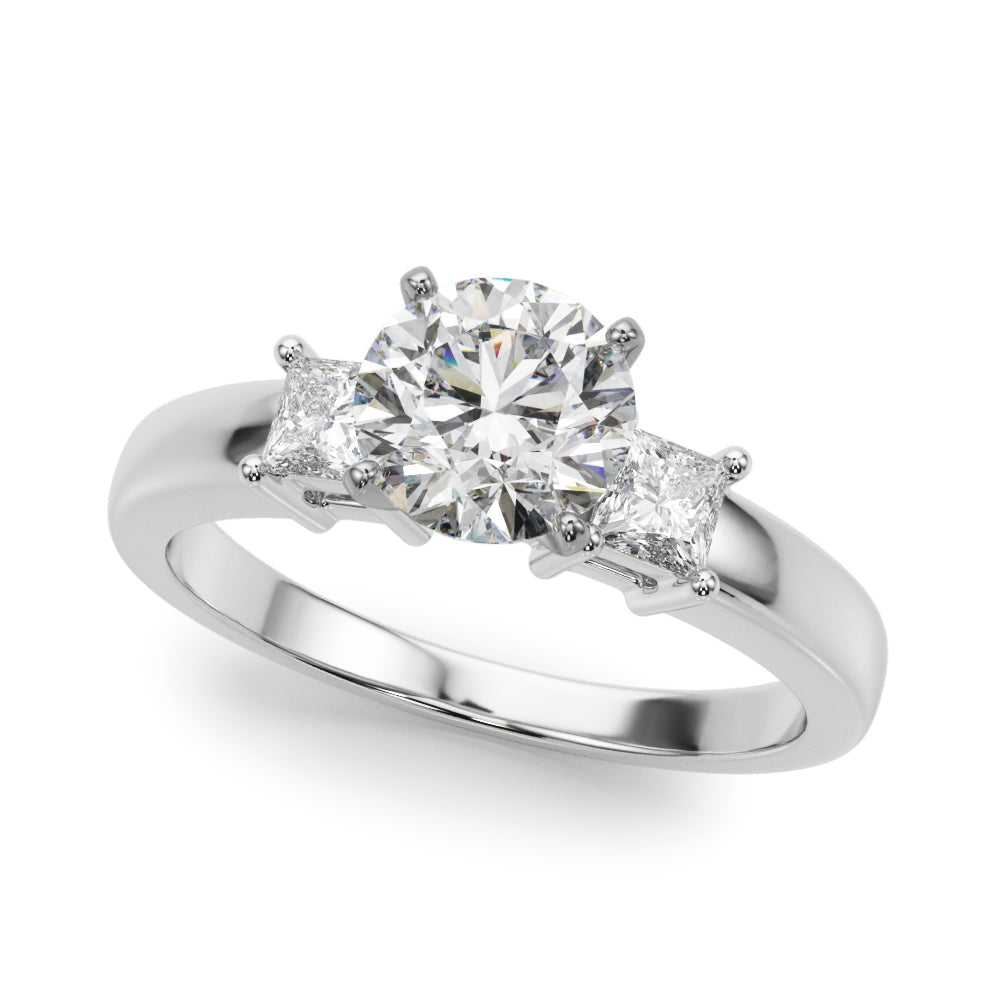 Elegant 14kt White Gold Solitaire Engagement Ring Setting with 1/3 ct TW SI1-SI2 G-H Diamonds - Style 