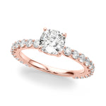 Exquisite 14kt White Gold Semi-Mount Cushion Cut Engagement Ring Setting - STYLE 