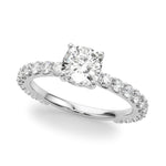Exquisite 14kt White Gold Semi-Mount Cushion Cut Engagement Ring Setting - STYLE 