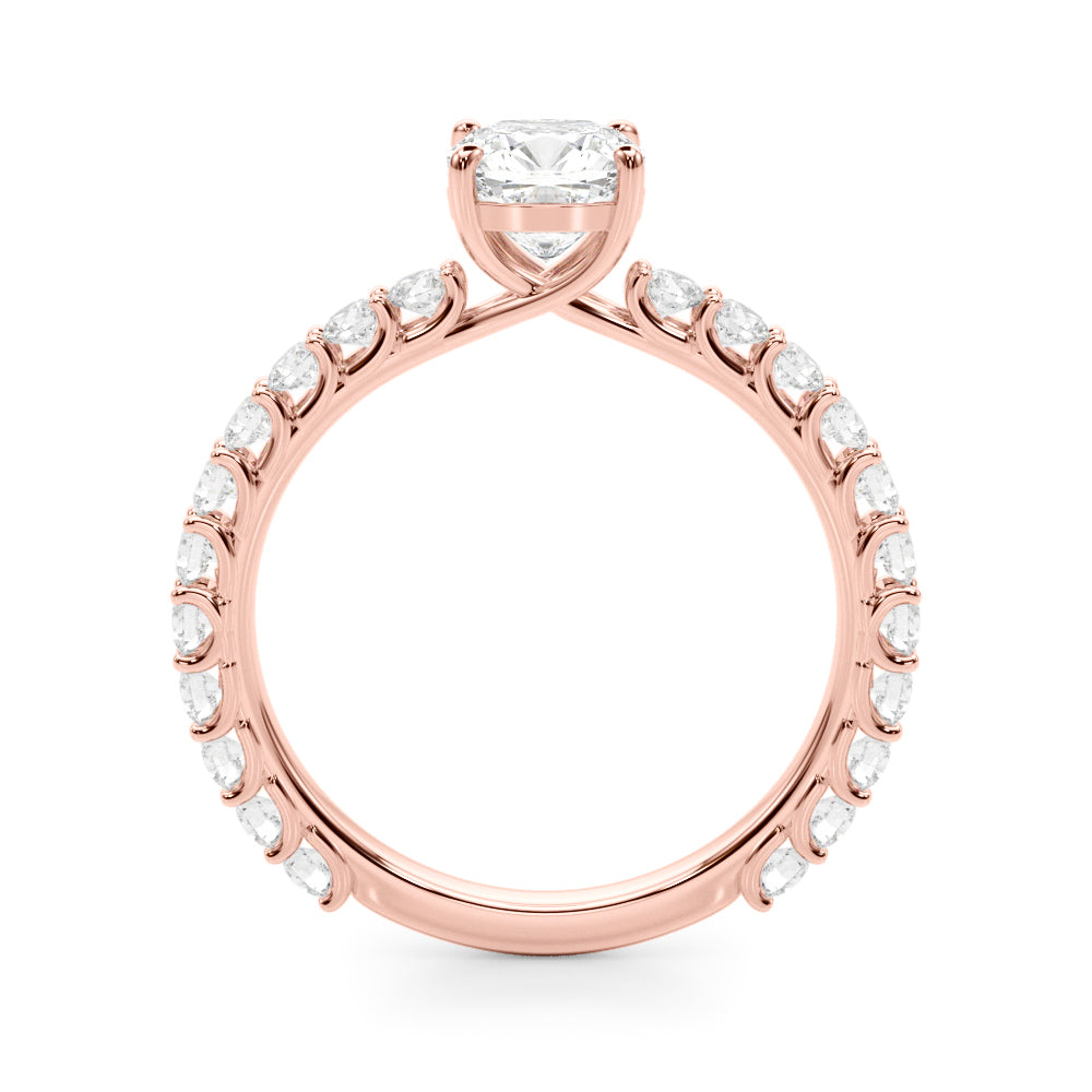 Exquisite 14kt White Gold Semi-Mount Cushion Cut Engagement Ring Setting - STYLE 