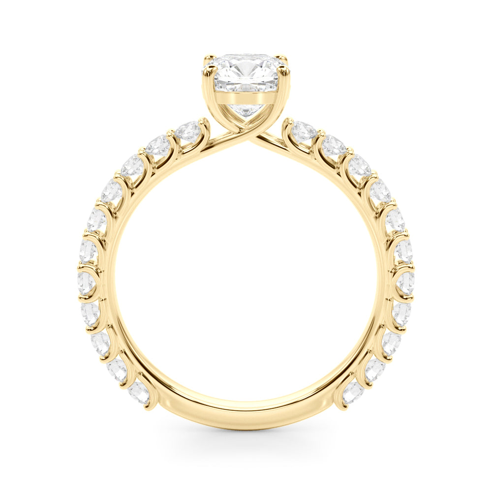 Exquisite 14kt White Gold Semi-Mount Cushion Cut Engagement Ring Setting - STYLE 