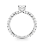 Exquisite 14kt White Gold Semi-Mount Cushion Cut Engagement Ring Setting - STYLE 