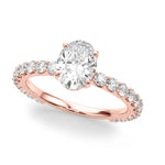 Elegant 14kt White Gold Oval Semi-Mount Engagement Ring - Style 