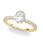 Elegant 14kt White Gold Oval Semi-Mount Engagement Ring - Style 