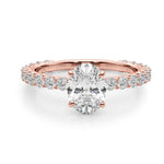 Elegant 14kt White Gold Oval Semi-Mount Engagement Ring - Style 
