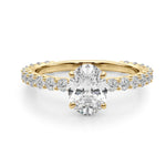 Elegant 14kt White Gold Oval Semi-Mount Engagement Ring - Style 