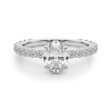 Elegant 14kt White Gold Oval Semi-Mount Engagement Ring - Style 
