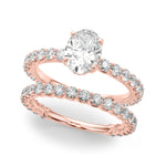 Elegant 14kt White Gold Oval Semi-Mount Engagement Ring - Style 