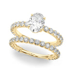 Elegant 14kt White Gold Oval Semi-Mount Engagement Ring - Style 