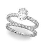 Elegant 14kt White Gold Oval Semi-Mount Engagement Ring - Style 