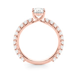Elegant 14kt White Gold Oval Semi-Mount Engagement Ring - Style 